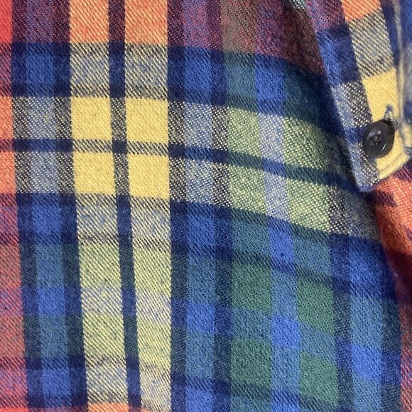 2 L.L.Bean Plaid Flannel Shirts‎ Men’s Black Red Green/Red Gray Sz Large Soft - Picture 4 of 9